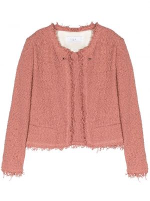 Pletena jakna z obrobami Iro roza