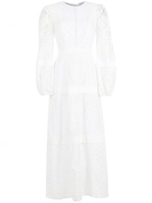 Bavlněné šaty na zip z polyesteru Martha Medeiros - bílá