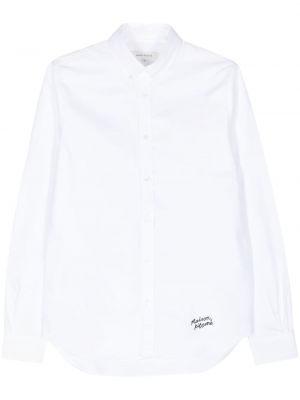 Памучна риза бродирана Maison Kitsuné бяло
