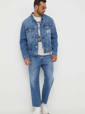 Kurtka jeansowa oversize Calvin Klein Jeans niebieska