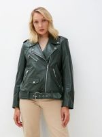 Зеленые женские кожаные куртки