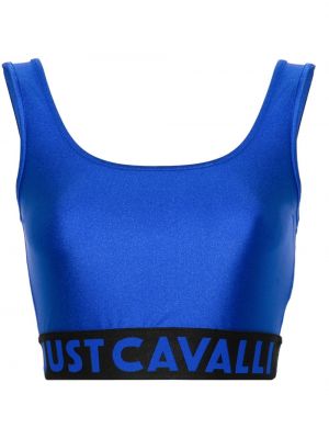 Crop top Just Cavalli modrý