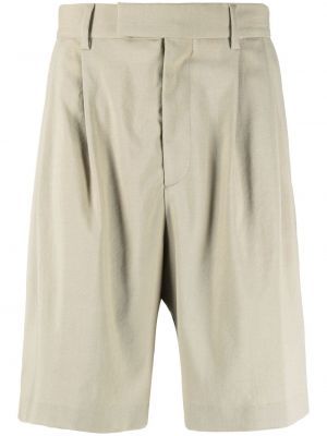 Pantaloni scurți de lână plisate Amiri maro