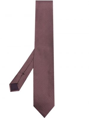 Jedwabny krawat z nadrukiem Tom Ford różowy