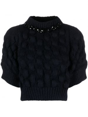 Sweter z kryształkami Simone Rocha niebieski