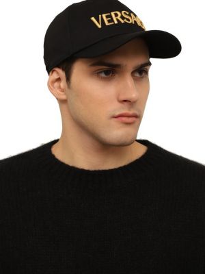 Хлопковая кепка Versace черная