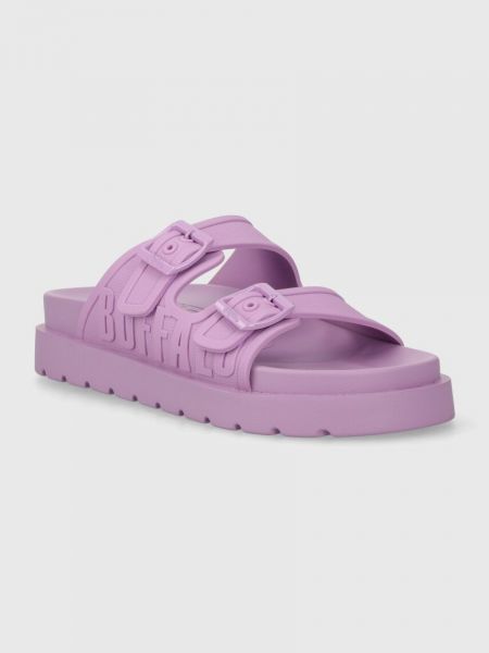 Pantofle na platformě Buffalo fialové
