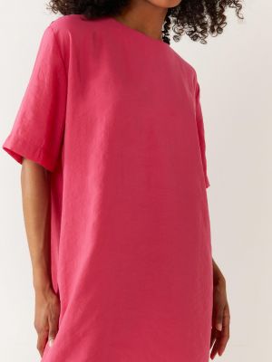 Платье-футболка с коротким рукавом Warehouse розовый