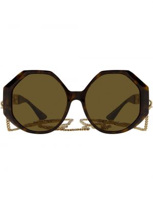 Gafas de sol con estampado geométrico Versace Eyewear marrón