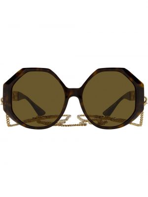 Lunettes de soleil à motif géométrique Versace Eyewear marron