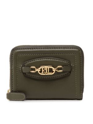 Peňaženka na zips Lauren Ralph Lauren zelená