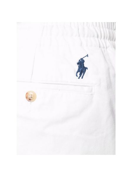 Pantalones rectos con bordado Polo Ralph Lauren blanco