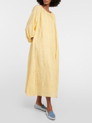 Sukienka midi bawełniana Loro Piana żółta