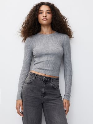 Пуловер Pull&bear сиво