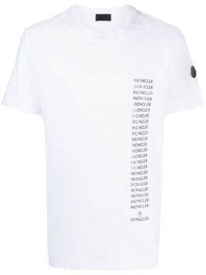 Koszulka z nadrukiem z dżerseju Moncler biała
