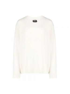 Sweter z okrągłym dekoltem A.p.c. biały