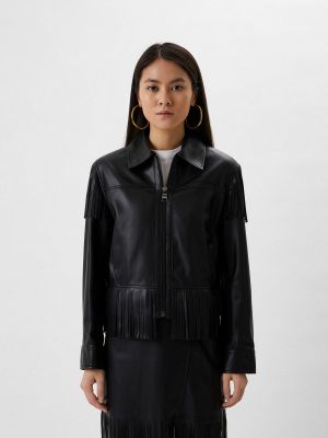 Кожаная куртка Karl Lagerfeld, черная