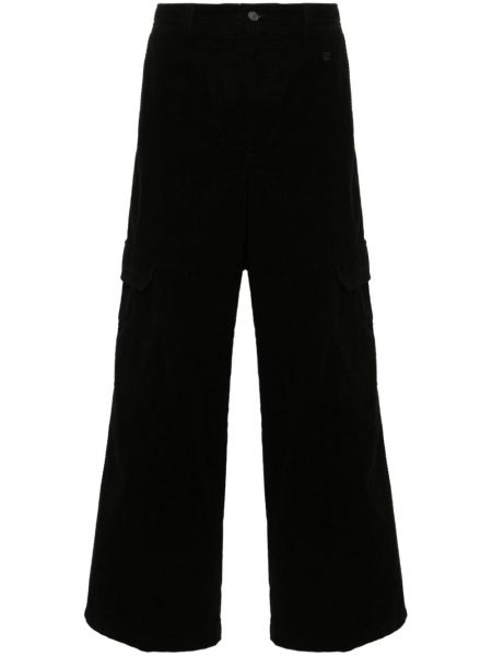 Ravne hlače iz rebrastega žameta Acne Studios črna