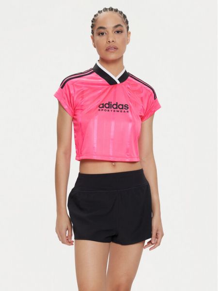 Majica slim fit Adidas ružičasta