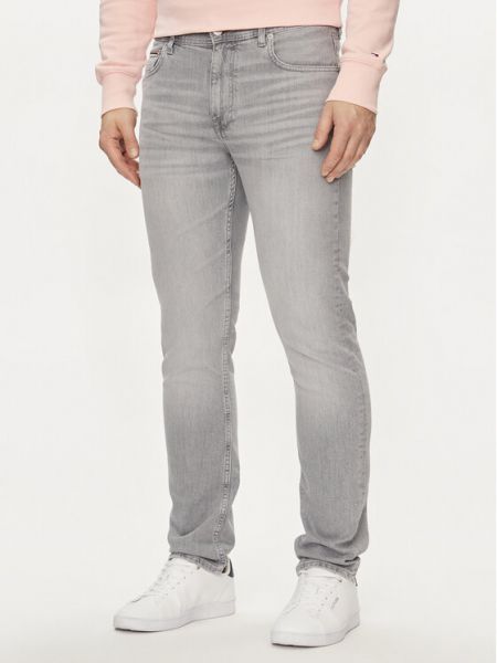 Priliehavé džínsy s rovným strihom Tommy Hilfiger sivá