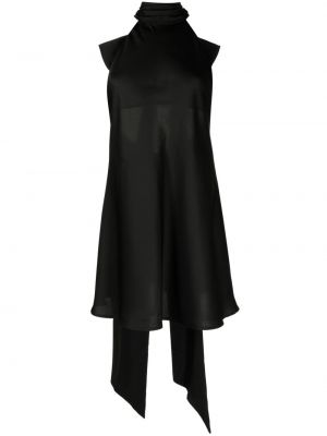 Koktejlkové šaty s mašľou Misha čierna