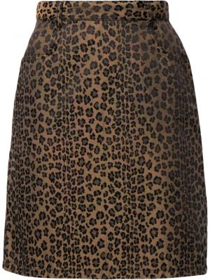 Sukně s knoflíky s vysokým pasem na zip s potiskem Fendi Pre-owned - černá