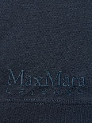 Bavlněné tričko z modalu Max Mara modré