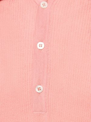 Bombažna polo majica Laneus roza