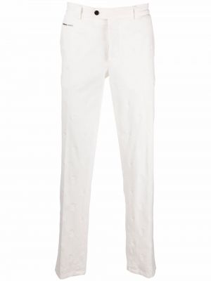 Pantalones rectos con bordado Philipp Plein blanco