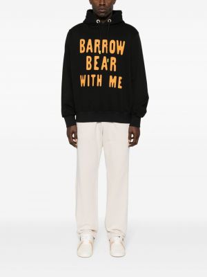 Raštuotas medvilninis džemperis su gobtuvu Barrow juoda