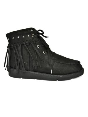 Zomšinės auliniai batai Fox Shoes juoda