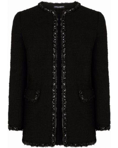 Chaqueta ajustada de tweed Dolce & Gabbana negro