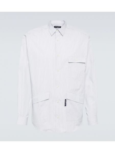 Prugasta pamučna košulja Comme Des Garçons Homme bijela