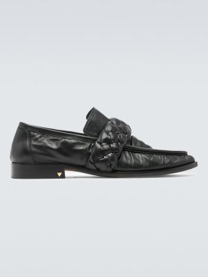 Pantofi loafer din piele Bottega Veneta negru