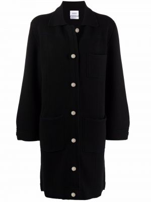 Βαμβακερό παλτό κασμίρ Barrie μαύρο