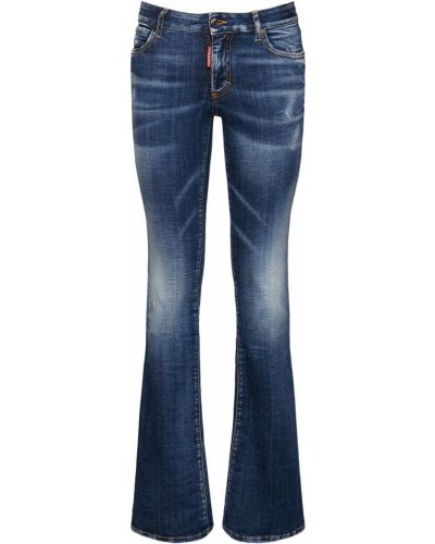 Bavlněné zvonové džíny s nízkým pasem Dsquared2 modré