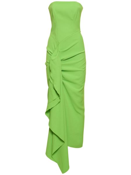 Zelené krepové pletené midi šaty Solace London