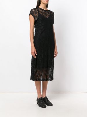 Krajkové asymetrické průsvitné šaty Comme Des Garçons Pre-owned černé