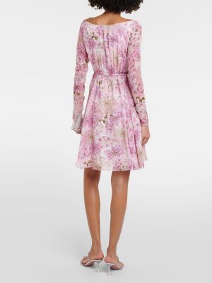 Svilena haljina s printom Giambattista Valli ružičasta