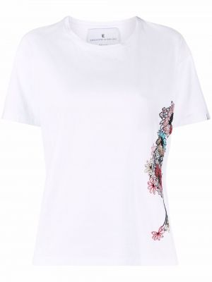 Majica s cvetličnim vzorcem Ermanno Scervino bela
