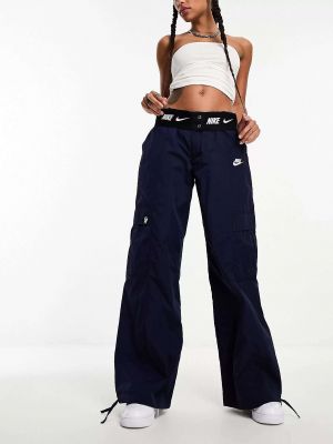Широкие брюки с карманами Nike синие