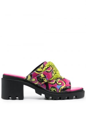 Mules con stampa Versace Jeans Couture rosa