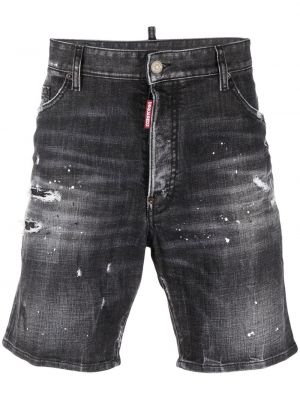 Shorts en jean effet usé Dsquared2 noir