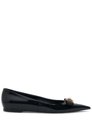 Кожени ниски обувки Versace черно