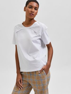 Polo Selected Femme blanc