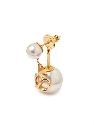 Boucles d'oreilles avec perles à boucle Valentino Garavani doré