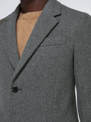 Vlnený kabát Prada sivá