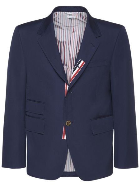 Blazer de algodón con bolsillos Thom Browne azul