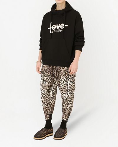 Pantalones con estampado leopardo Dolce & Gabbana negro