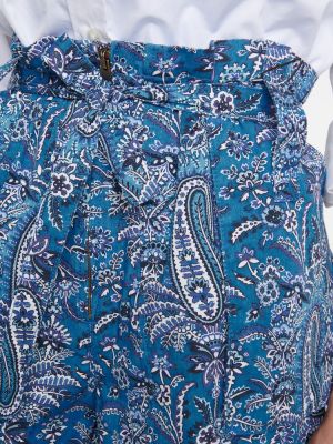 Bavlnené bermudy s paisley vzorom Etro modrá
